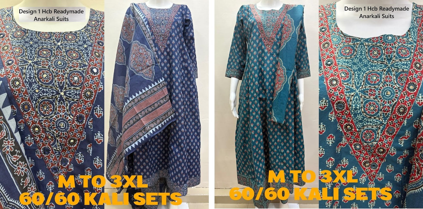 Design 1 Hcb Cotton Cambric Readymade Anarkali Suits Manufacturer