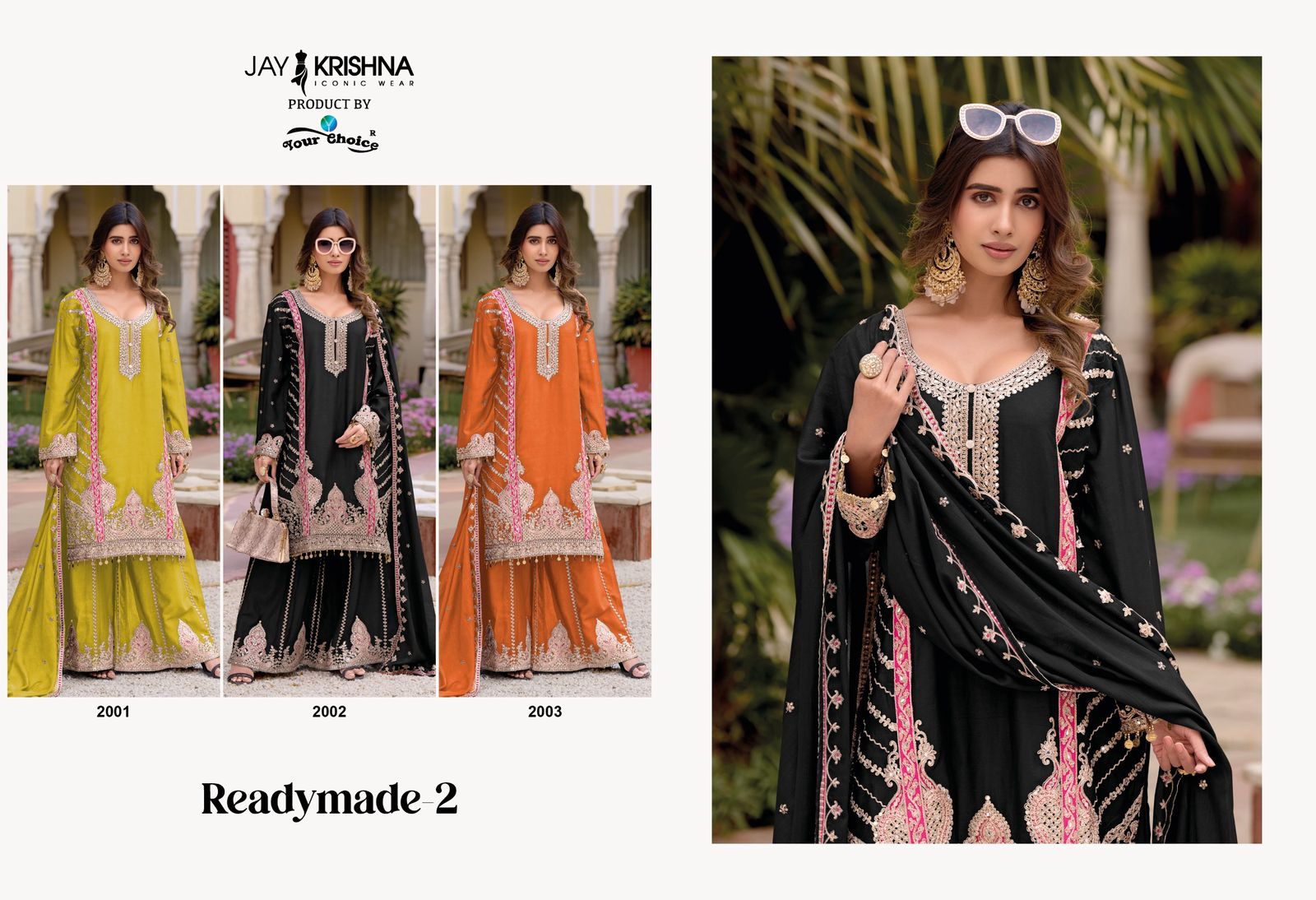 Design 2001-2003 Jay Krishna Chinon Readymade Sharara Suits Supplier India