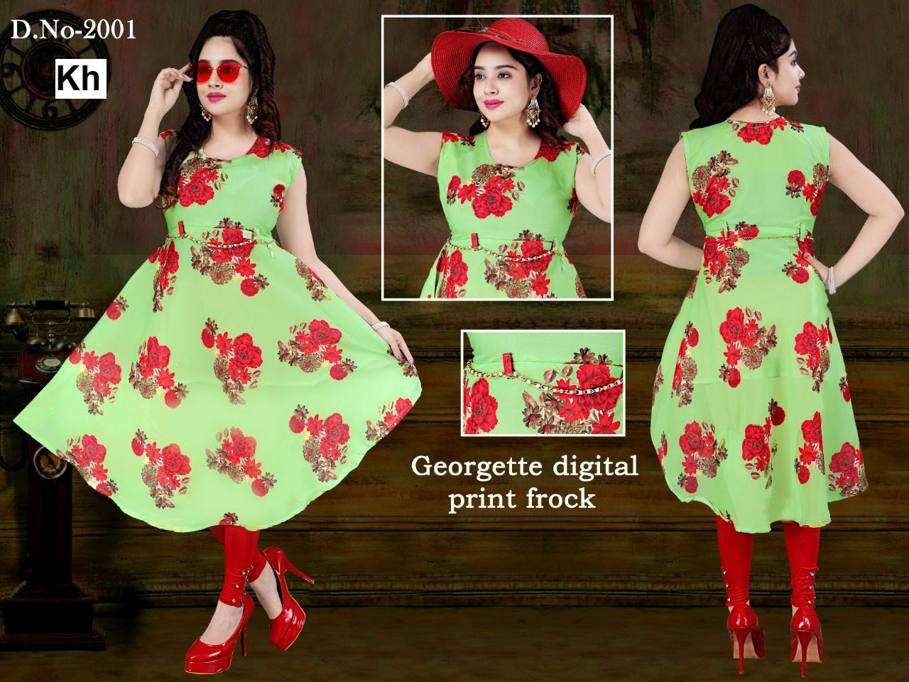 Design 2001-2003 Kh Georgette Anarkali Kurtis Exporter India