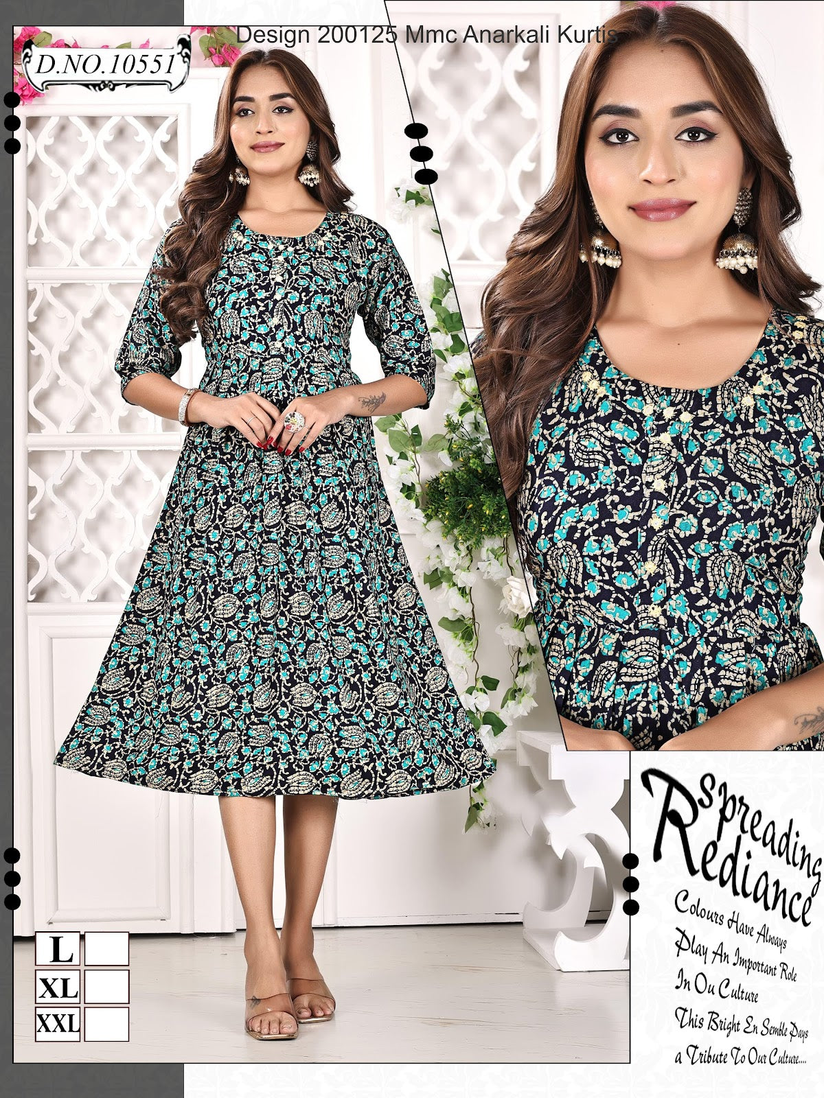 Design 200125 Mmc Reyon Anarkali Kurtis Supplier Gujarat
