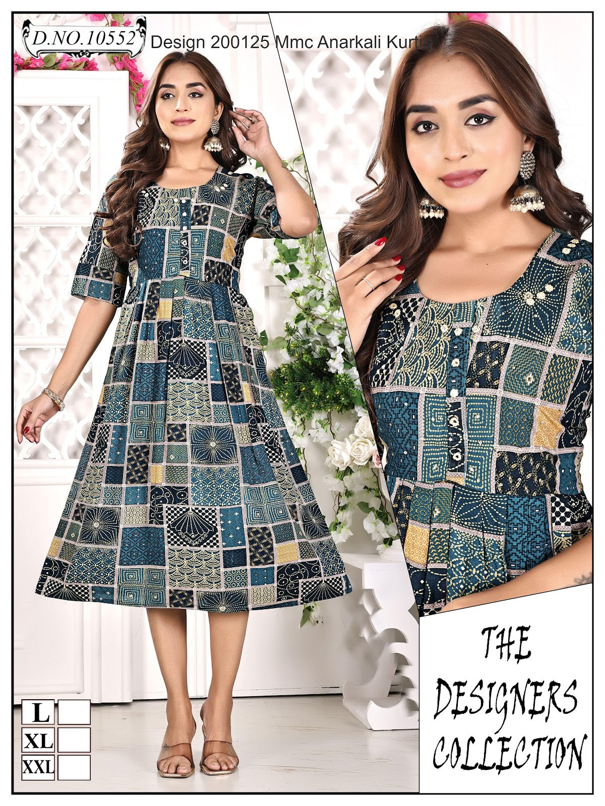 Design 200125 Mmc Reyon Anarkali Kurtis Supplier Gujarat