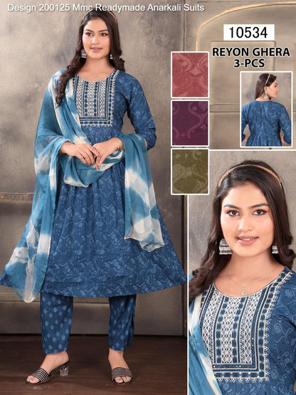 Design 200125 Mmc Reyon Readymade Anarkali Suits Wholesale Price