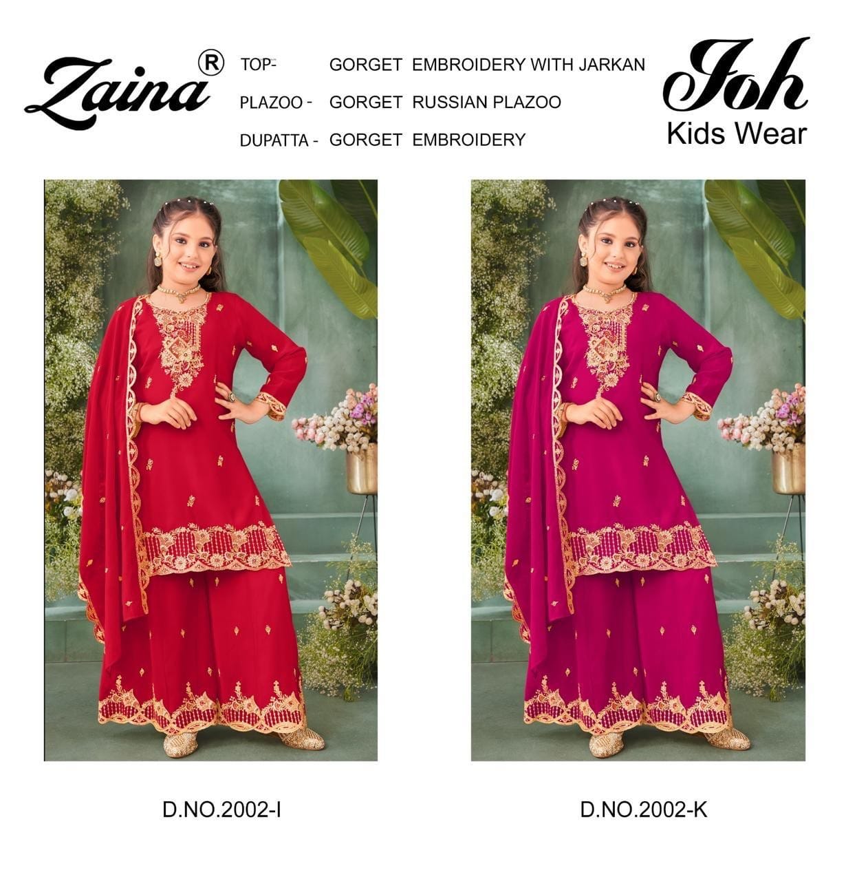 Design 2002 Zaina Georgette Girls Pakistani Readymade Suit Exporter Gujarat