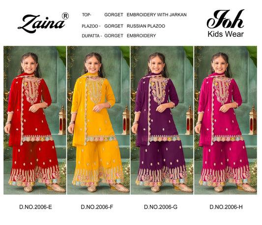 Design 2006 Zaina Georgette Girls Pakistani Readymade Suit Supplier Gujarat