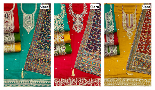 Design 2009 Siara Vichitra Silk Salwar Suits Wholesale Rate