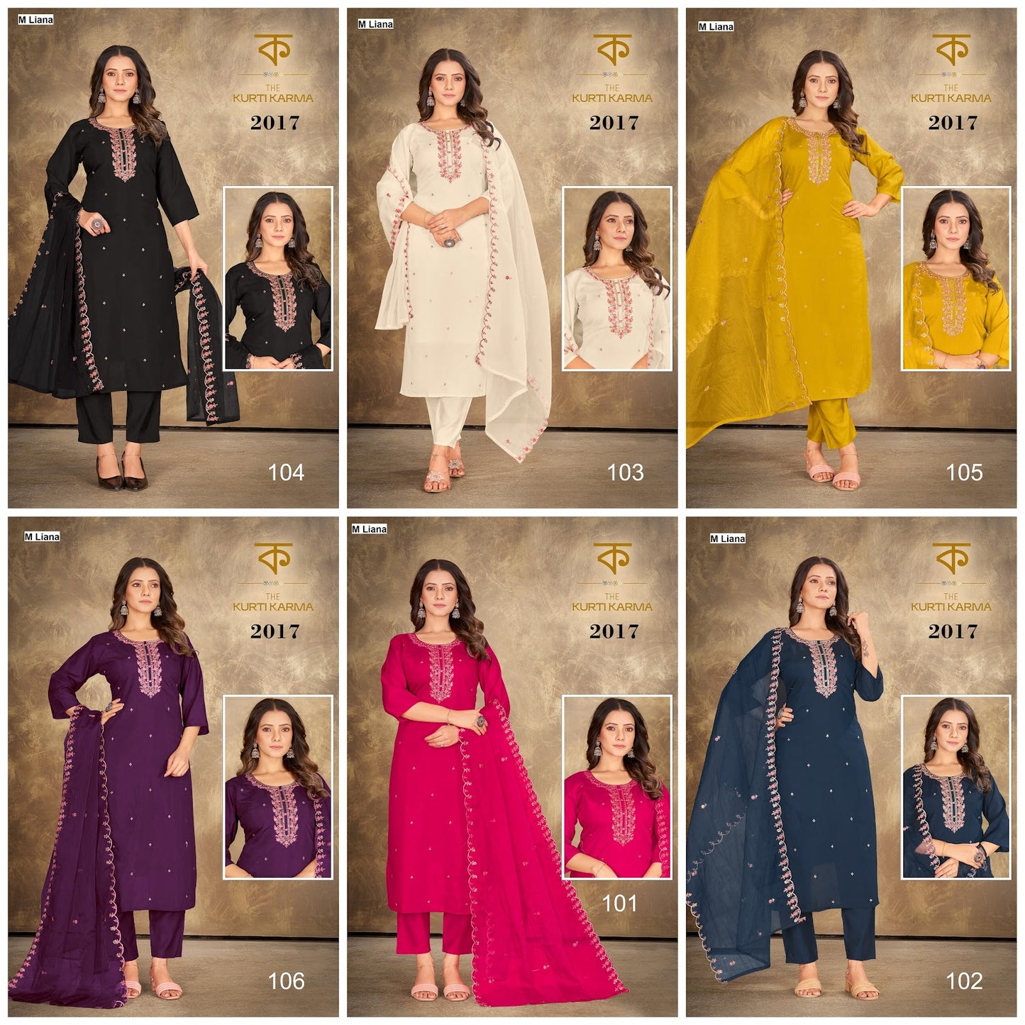 Design 2017 M Liana Roman Readymade Pant Style Suits Wholesale Rate