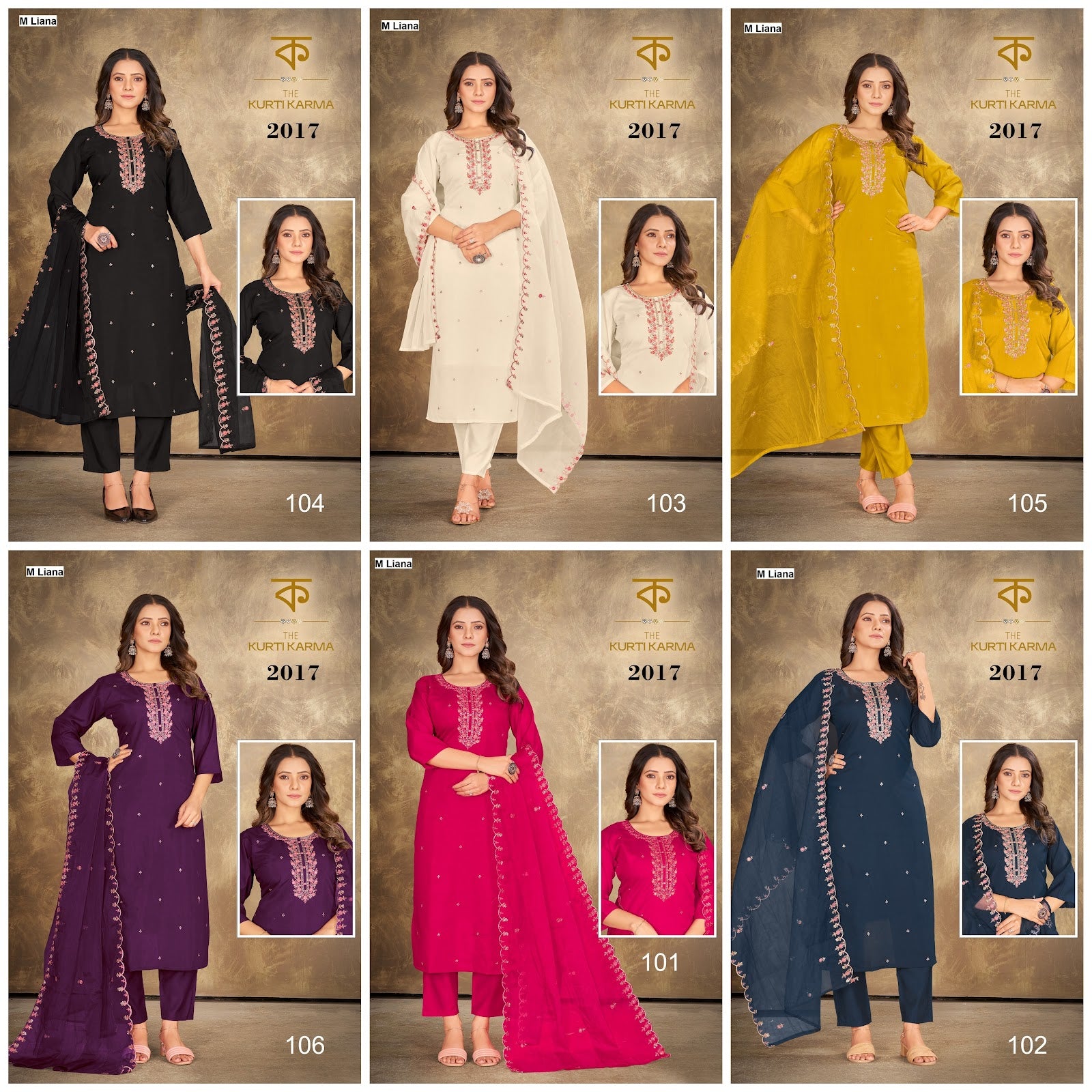 Design 2017 M Liana Roman Readymade Pant Style Suits Wholesale Rate