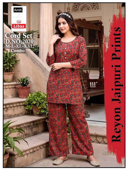 Design 2020 Jaipuri Amiti Cotton Rayon Co Ord Set Exporter