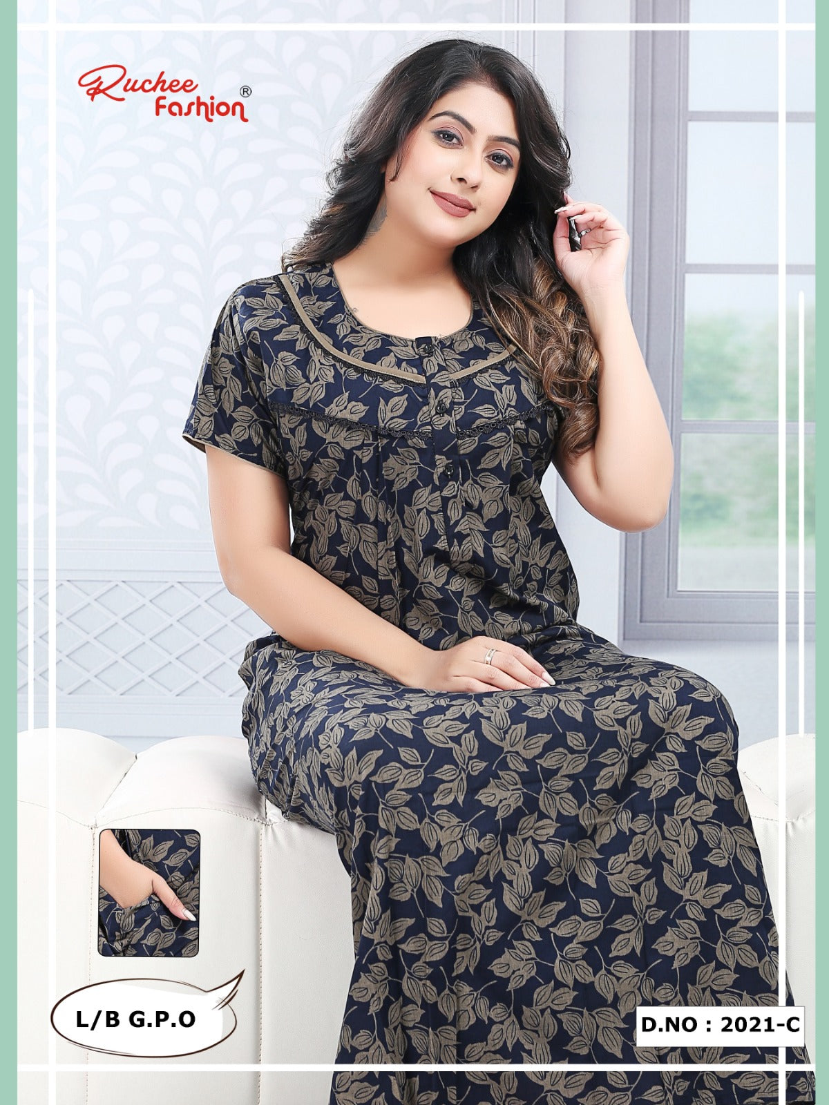 Design 2021-2022 Ruchee Fashion Lizzy Bizzy Night Gowns Wholesale Rate