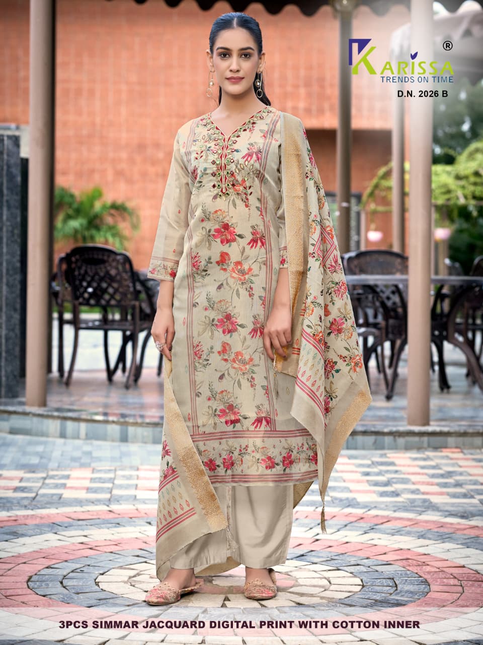 Design 2026 Karissa Jacquard Readymade Plazzo Style Suits Wholesaler Ahmedabad