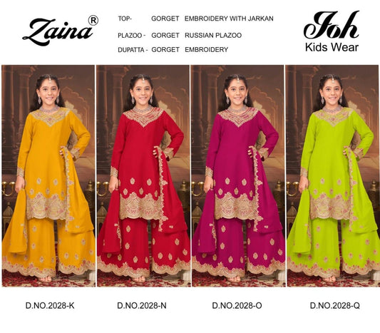 Design 2028 Zaina Georgette Girls Pakistani Readymade Suit Manufacturer India