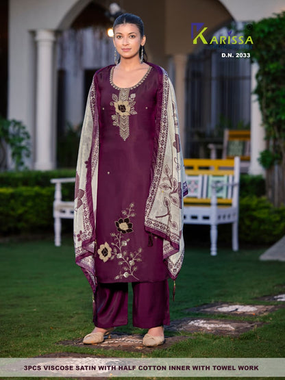 Design 2033-2044 Karissa Viscose Readymade Plazzo Style Suits Wholesale Price
