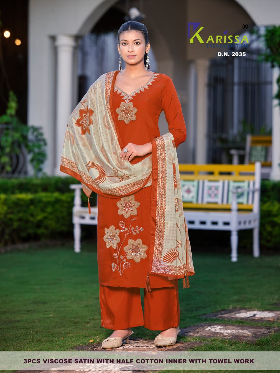 Design 2033-2044 Karissa Viscose Readymade Plazzo Style Suits Wholesale Price
