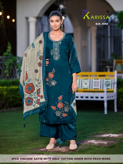 Design 2033-2044 Karissa Viscose Readymade Plazzo Style Suits Wholesale Price
