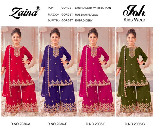 Design 2036 Zaina Georgette Girls Pakistani Readymade Suit Wholesale Price