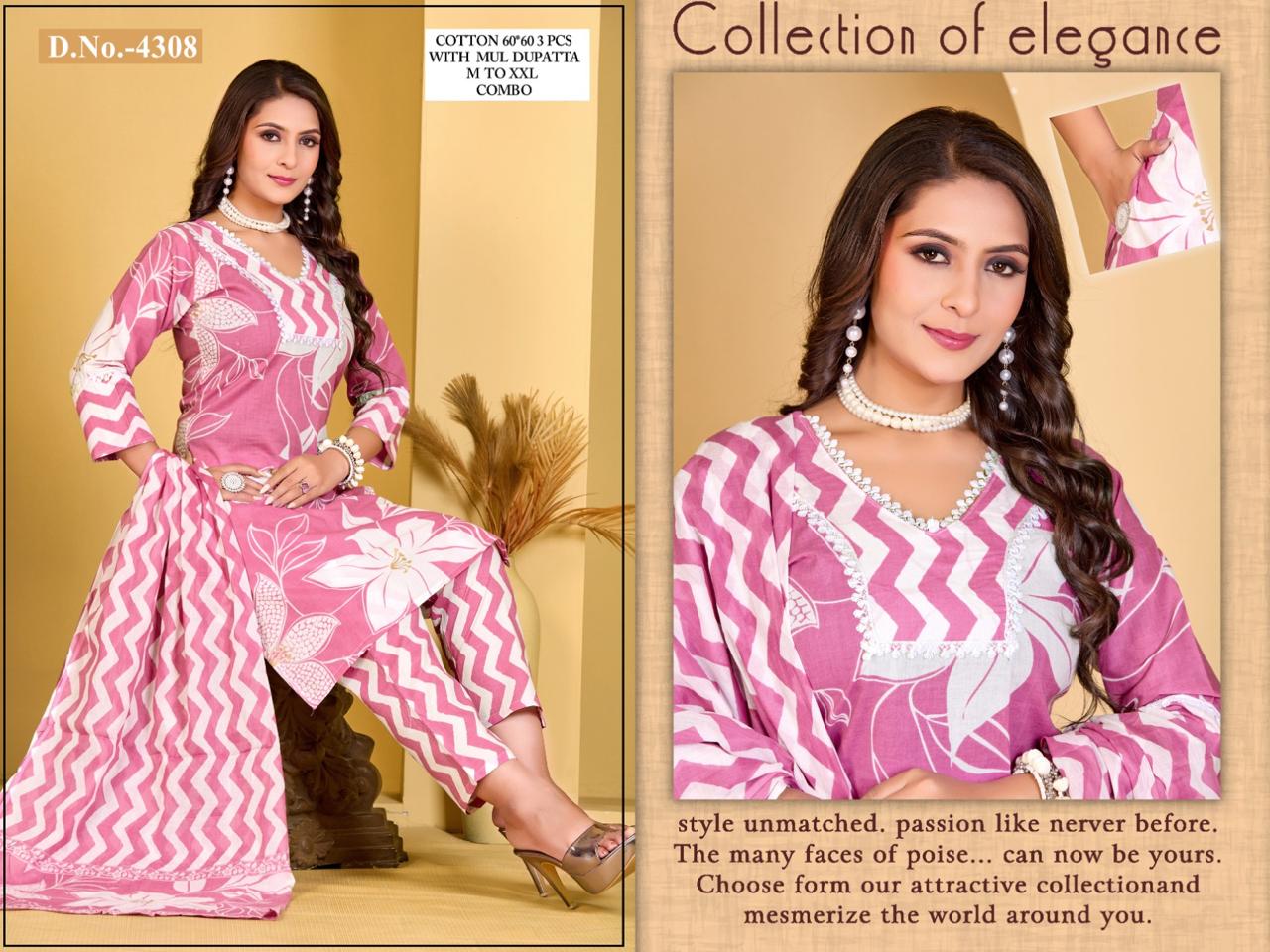 Design 2047-2052 Ramdev Creation Readymade Cotton Pant Suits Manufacturer India