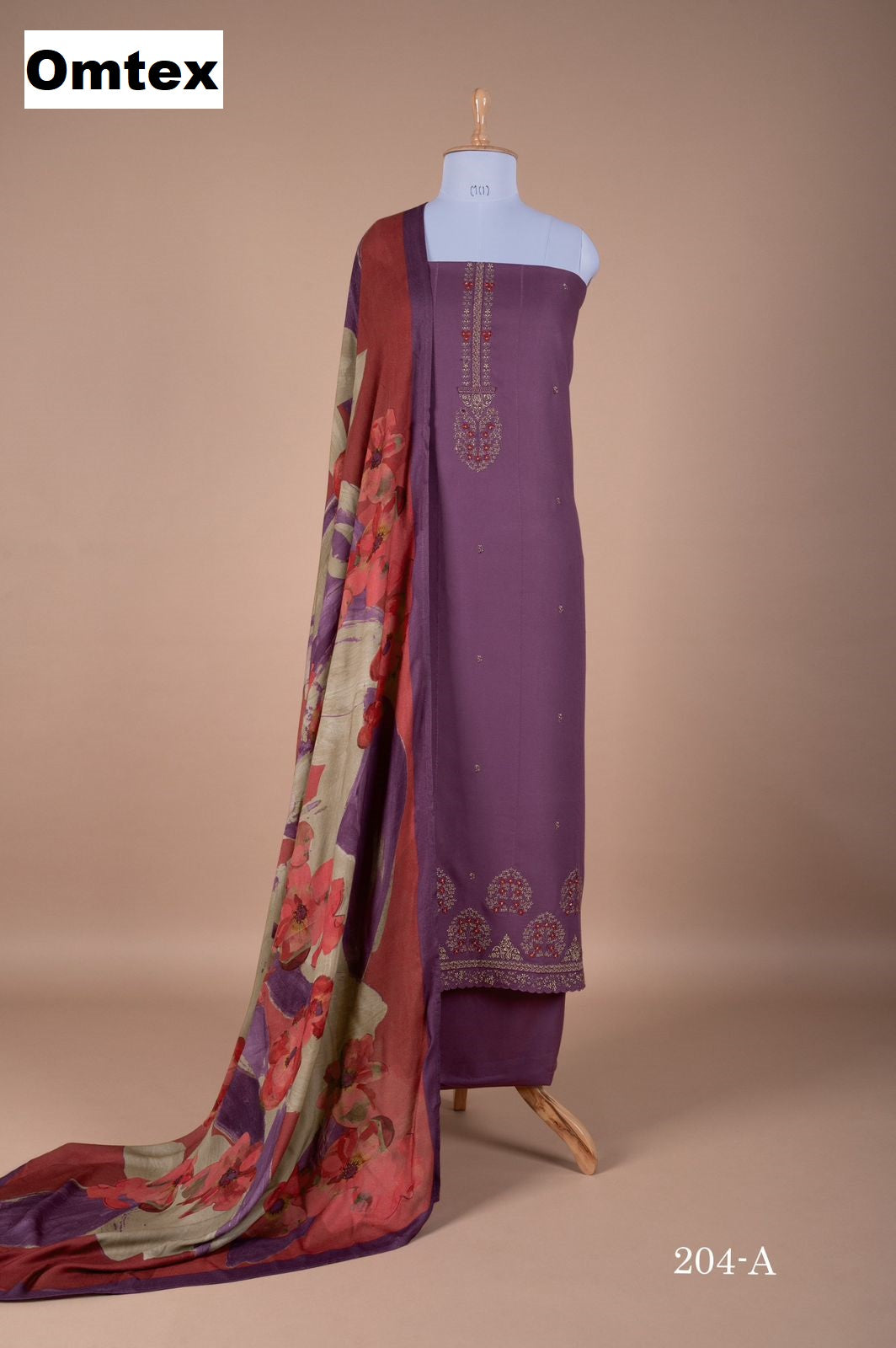 Design 204 Omtex Pashmina Suits Manufacturer