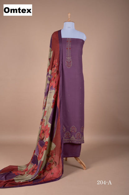 Design 204 Omtex Pashmina Suits Manufacturer