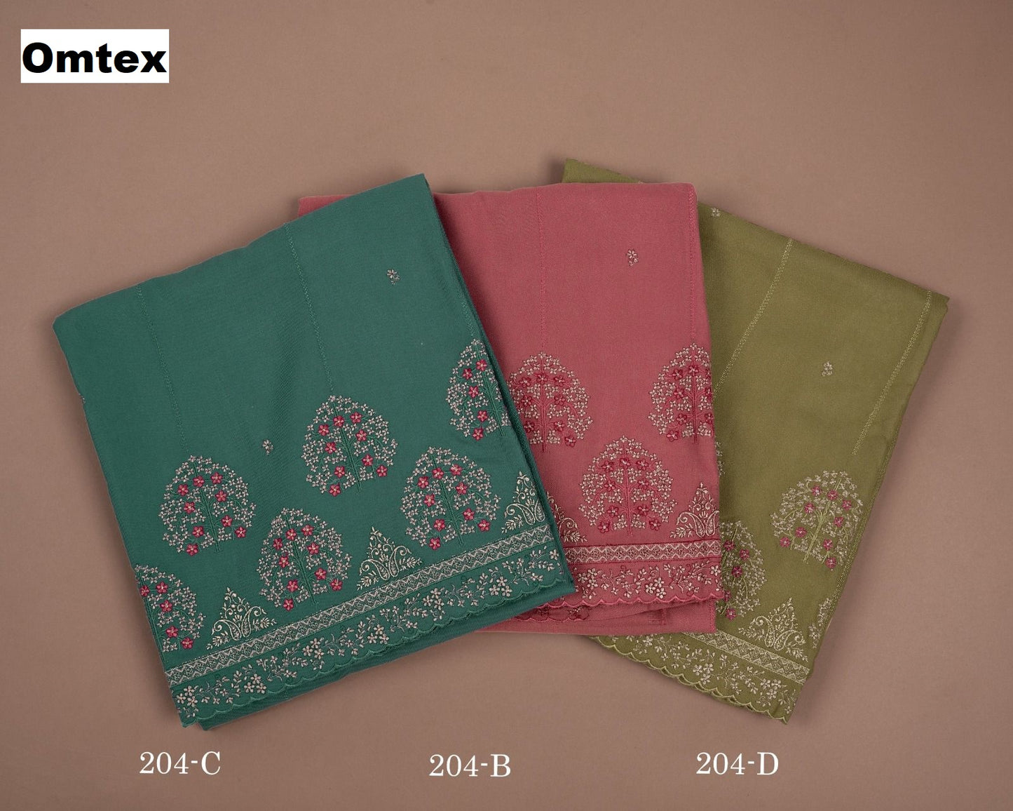 Design 204 Omtex Pashmina Suits Manufacturer