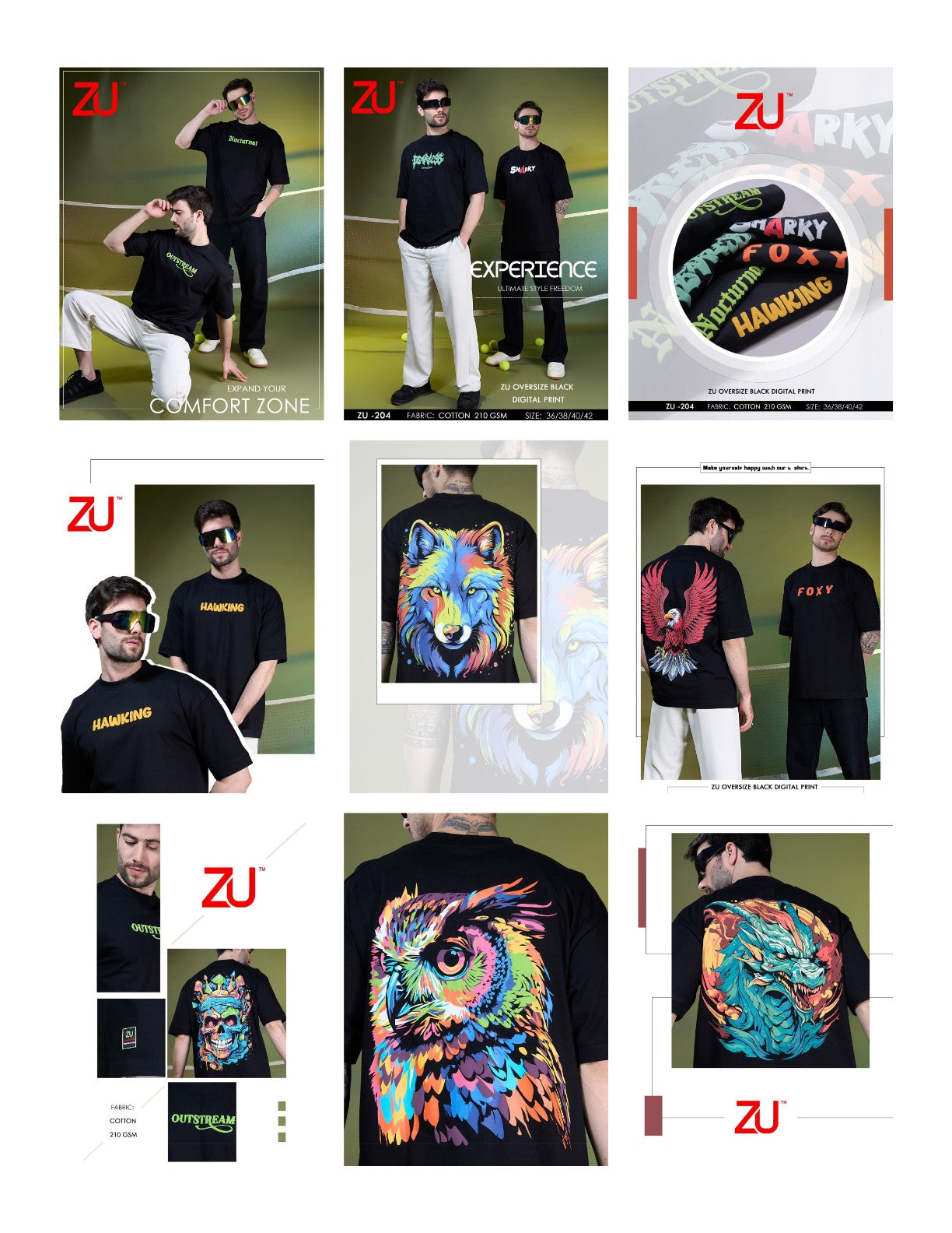 Design 204 Zu Clothing Cotton Mens Tshirts Wholesale Price