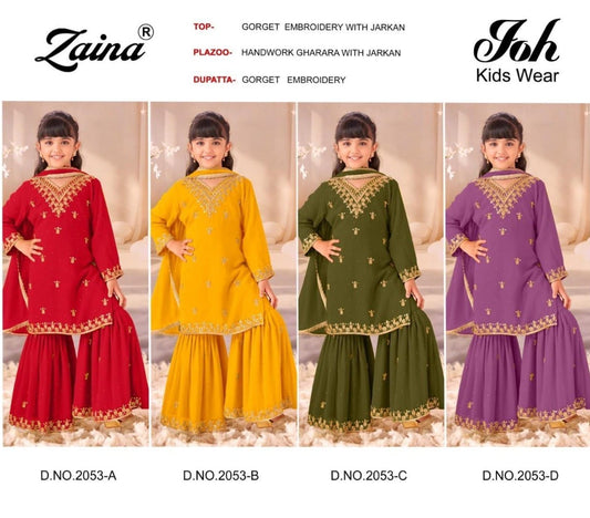 Design 2053 Zaina Georgette Girls Pakistani Readymade Suit Wholesaler India