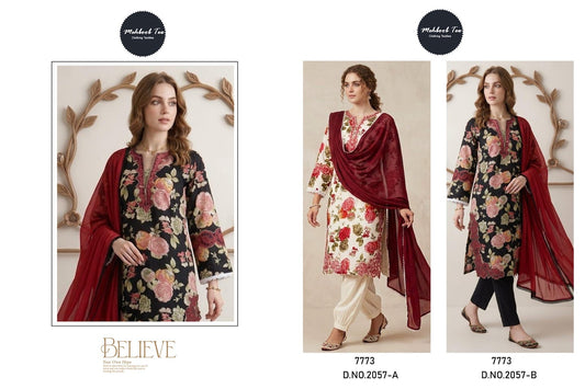 Design 2057 Ab Mehboob Tex Reyon Pakistani Readymade Suits Exporter India