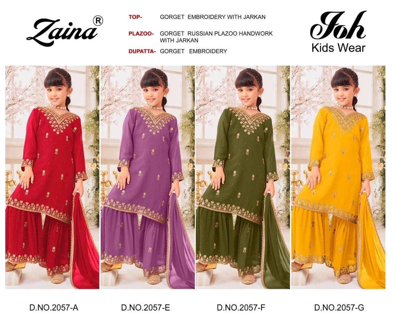 Design 2057 Zaina Georgette Girls Pakistani Readymade Suit Manufacturer