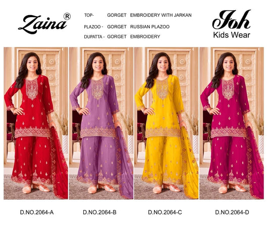 Design 2064 Zaina Georgette Girls Pakistani Readymade Suit Wholesale Price