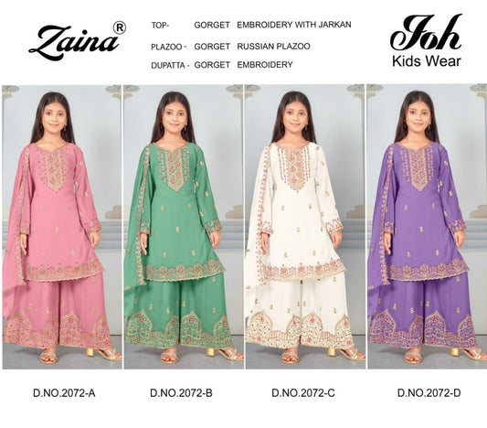 Design 2072 Zaina Georgette Girls Pakistani Readymade Suit Exporter India