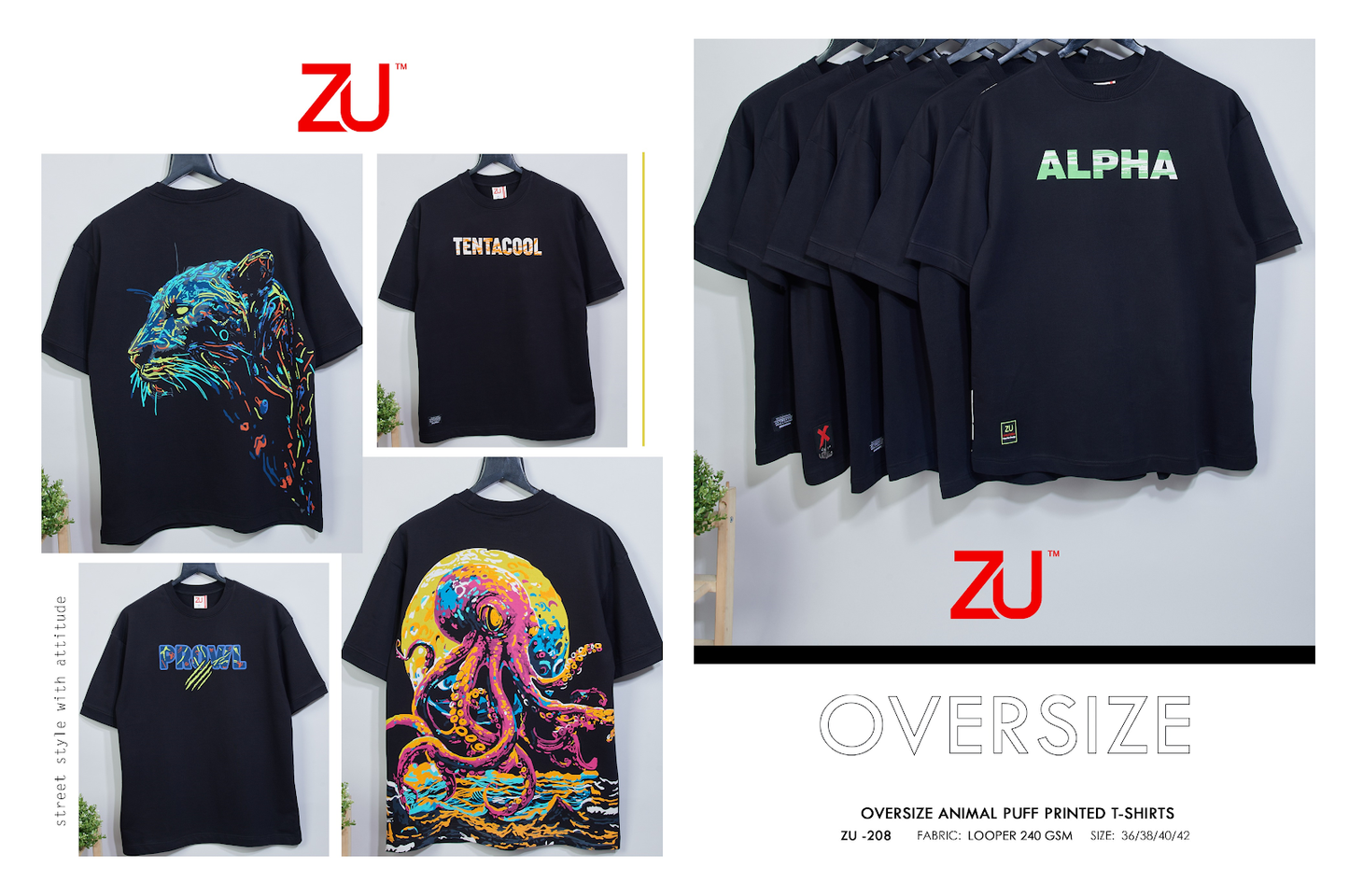 Design 208 Zu Clothing Looper Mens Tshirts Wholesaler