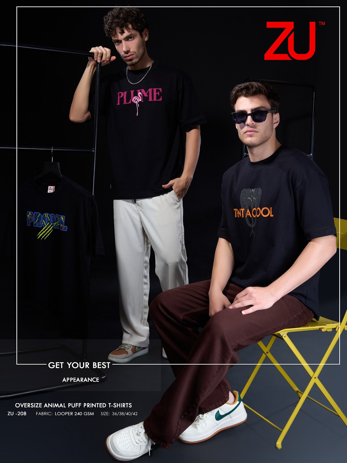 Design 208 Zu Clothing Looper Mens Tshirts Wholesaler