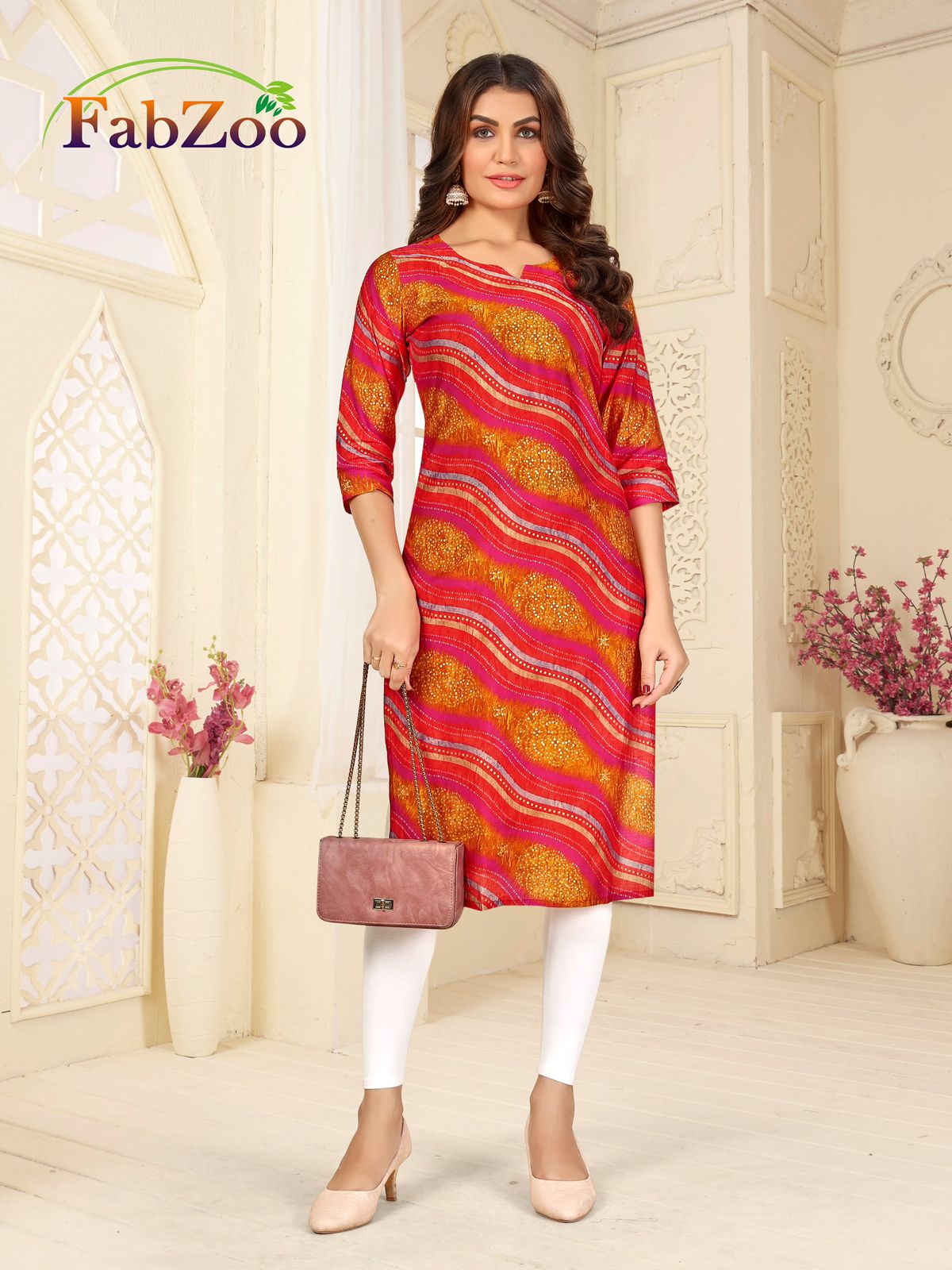 Design 210125 Fabzoo Modal Straight Cut Kurtis Wholesale Price
