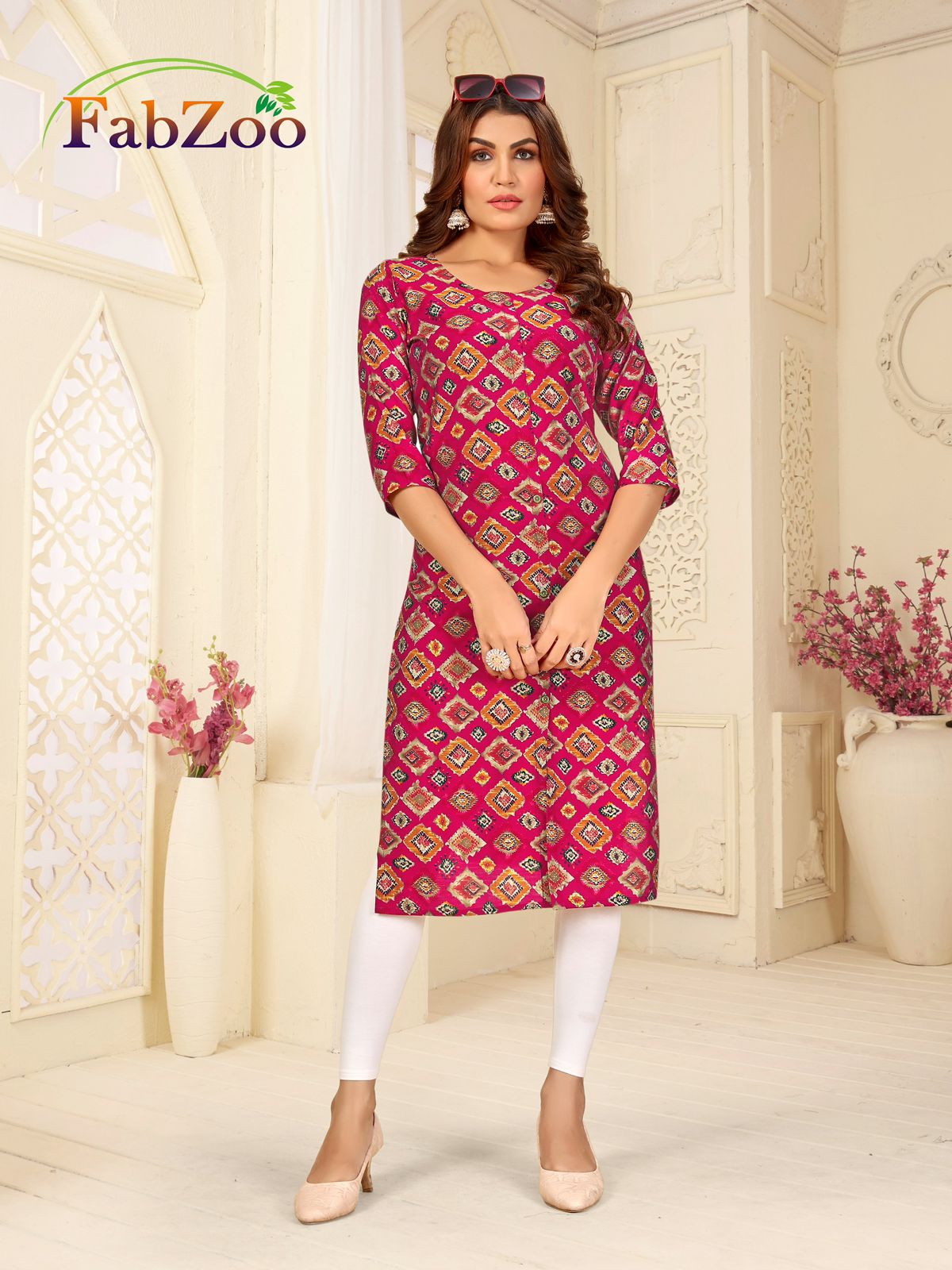 Design 210125 Fabzoo Modal Straight Cut Kurtis Wholesale Price