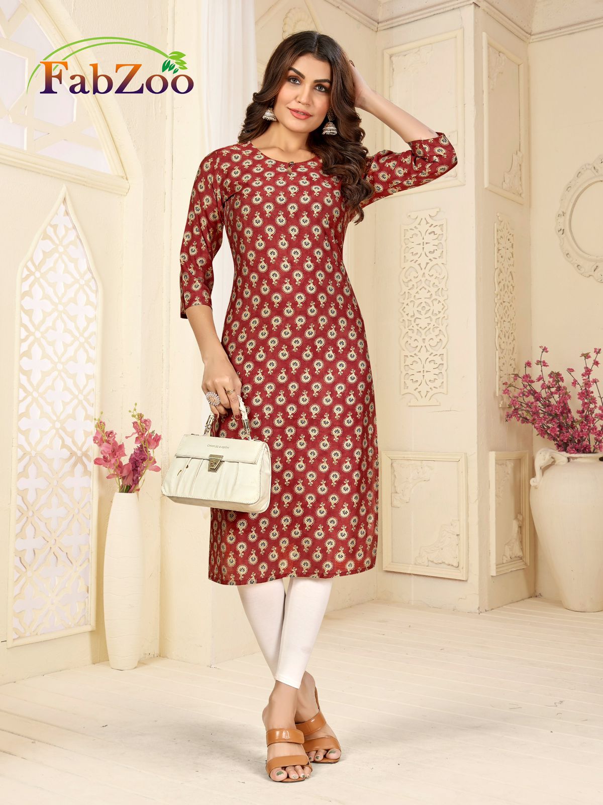 Design 210125 Fabzoo Modal Straight Cut Kurtis Wholesale Price