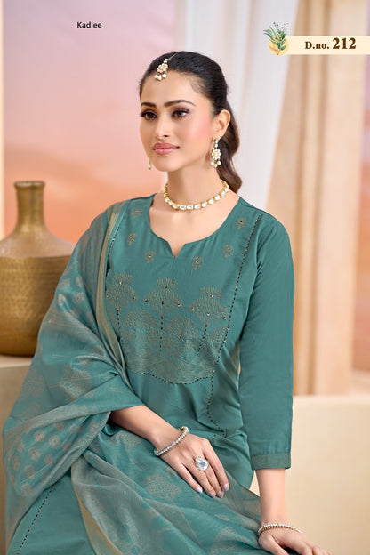 Design 211-212 Kadlee Cotton Readymade Anarkali Suits Exporter Gujarat