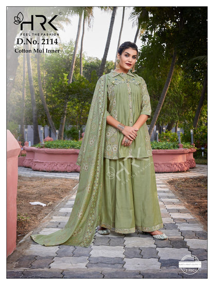 Design 2114 Hrk Soft Modal Readymade Plazzo Style Suits Supplier India