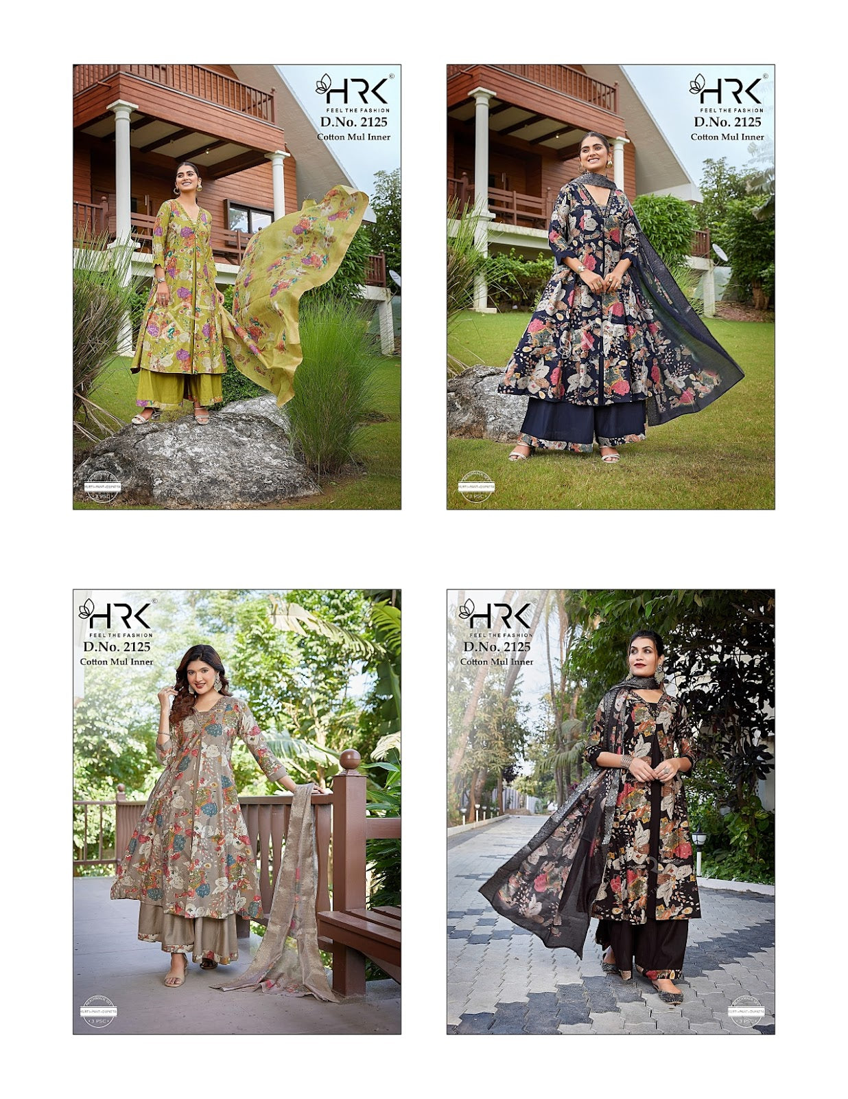 Design 2125 Hrk Vertican Readymade Anarkali Suits Wholesale Price