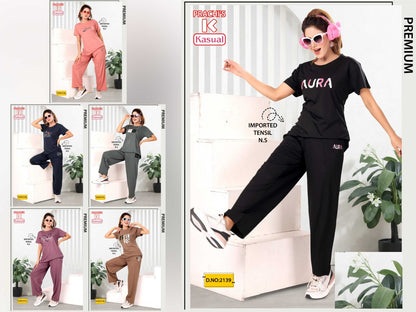 Design 2136-2141 Kasual Imported Pyjama Night Suits Manufacturer Ahmedabad