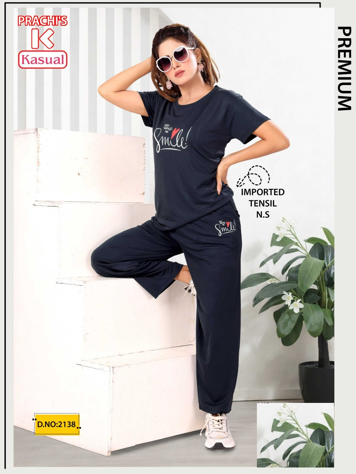 Design 2136-2141 Kasual Imported Pyjama Night Suits Manufacturer Ahmedabad