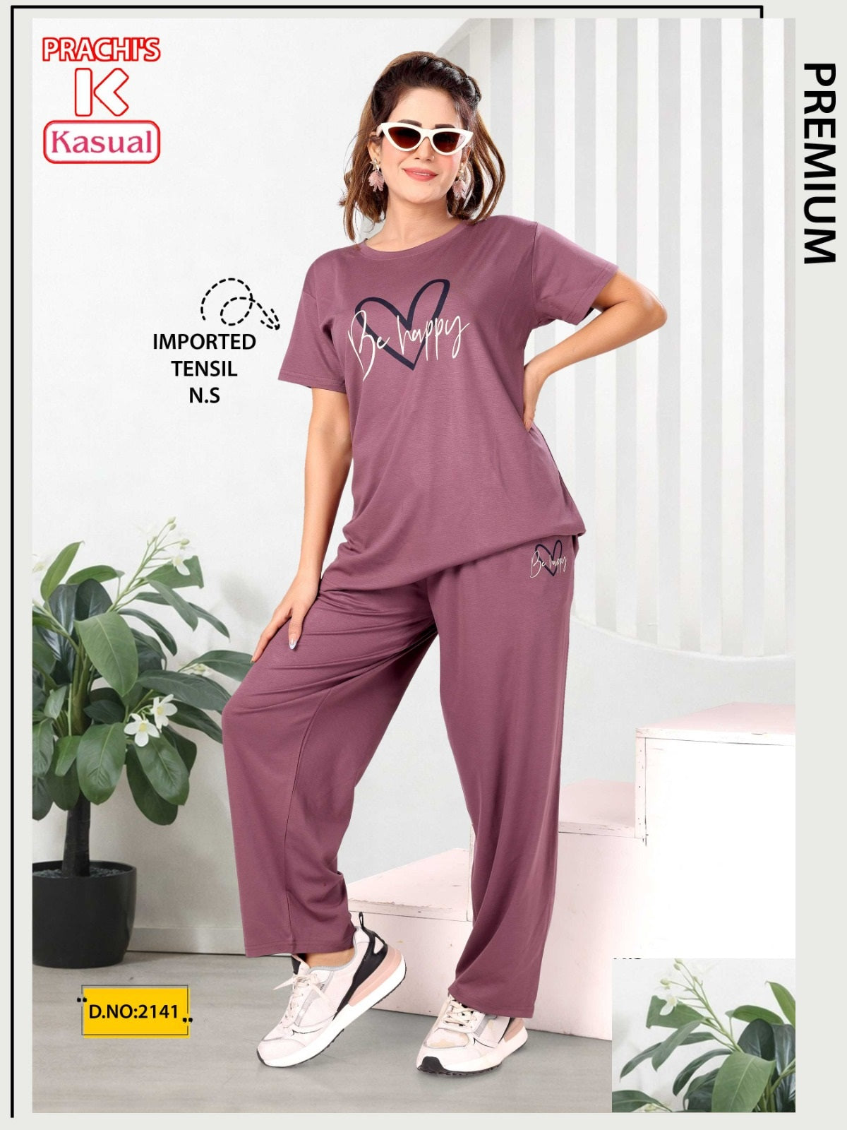 Design 2136-2141 Kasual Imported Pyjama Night Suits Manufacturer Ahmedabad