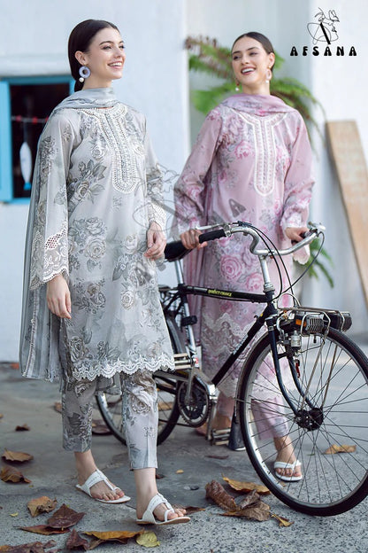 Design 2152-2153 Lawn Afsana Karachi Readymade Suits Manufacturer India