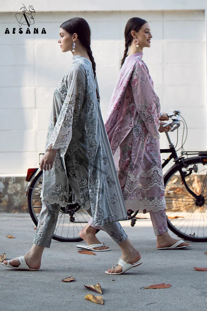 Design 2152-2153 Lawn Afsana Karachi Readymade Suits Manufacturer India