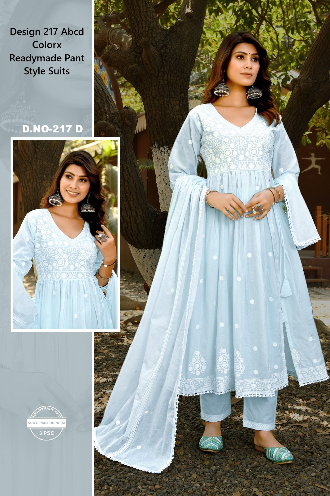 Design 217 Abcd Colorx Mull Cotton Readymade Pant Style Suits Wholesale Price