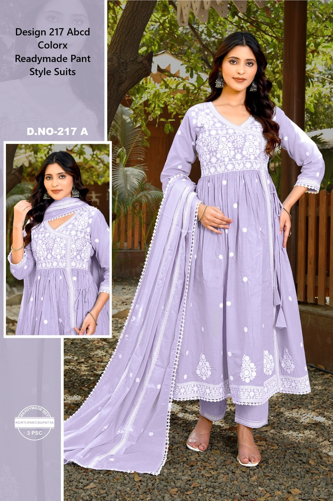 Design 217 Abcd Colorx Mull Cotton Readymade Pant Style Suits Wholesale Price