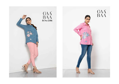 Design 2186 Gaabaa Rayon Slub Women Shirts Wholesale