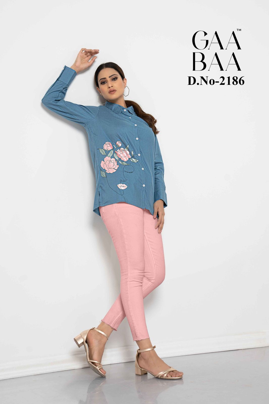 Design 2186 Gaabaa Rayon Slub Women Shirts Wholesale