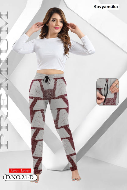 Design 21 Kavyansika Rayon 22Kg Women Night Lower Exporter Gujarat