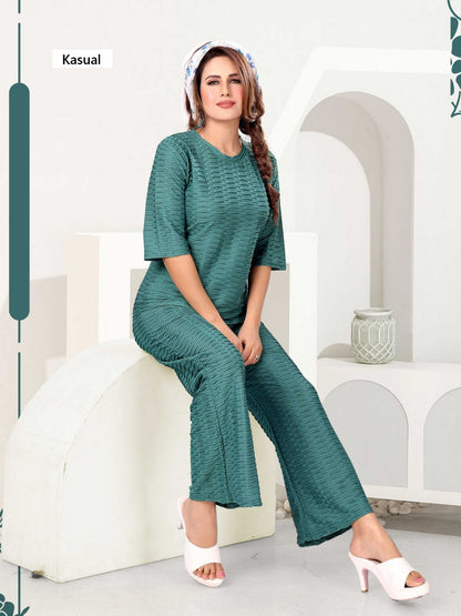 Design 220126 Kasual Crush Co Ord Set Supplier Ahmedabad