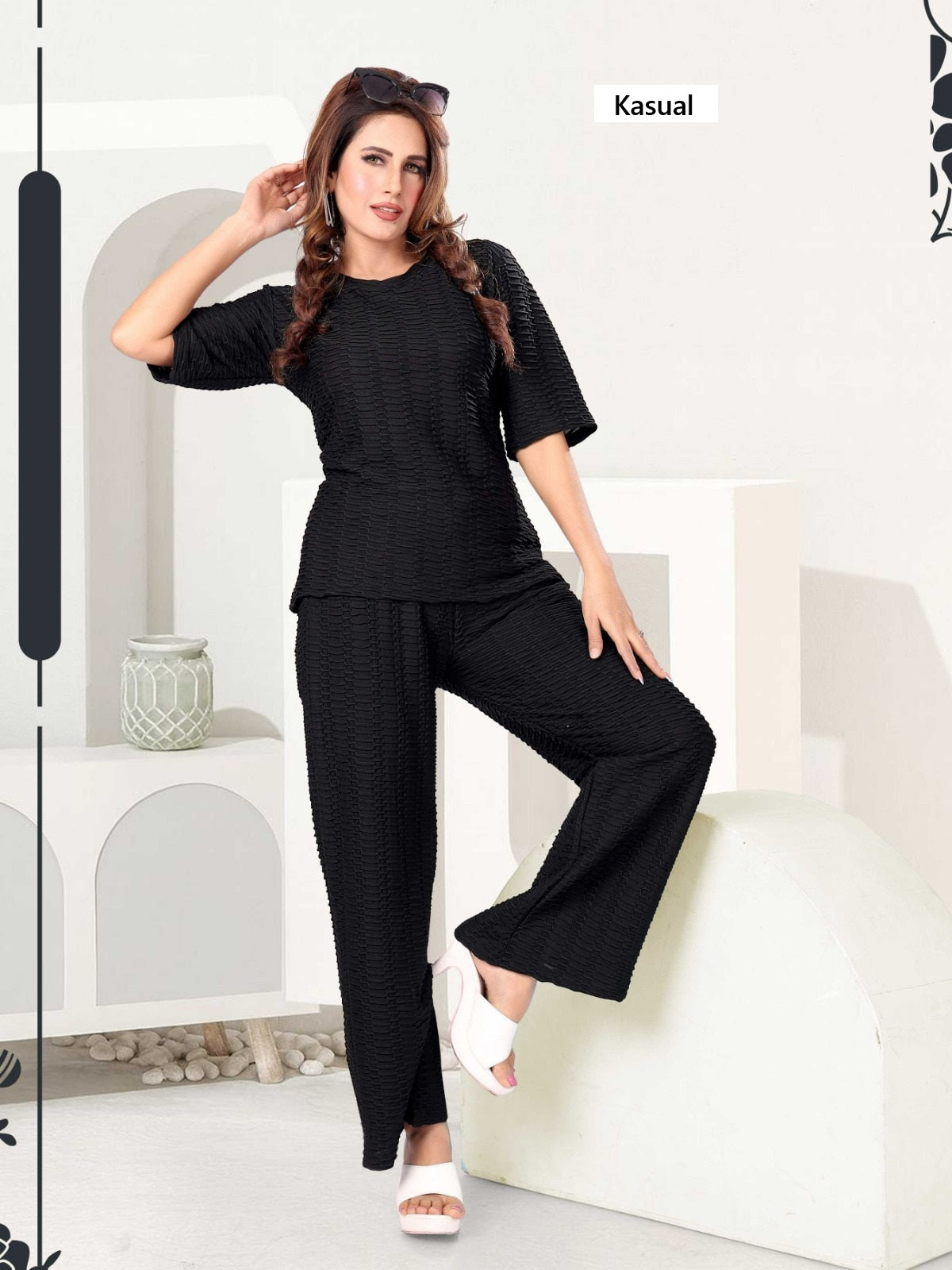 Design 220126 Kasual Crush Co Ord Set Supplier Ahmedabad