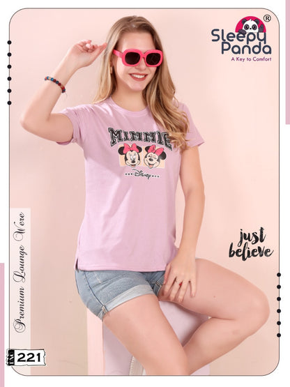 Design 221 Sleepy Panda Women Tshirt Wholesaler Ahmedabad